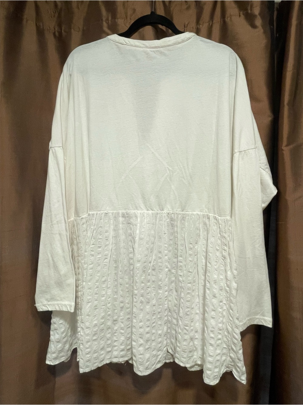 NWT Anthropologie Pilcro White V-Neck Gathered Babydoll Tunic plus size 1X - Picture 3 of 9